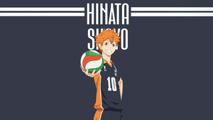 Shoyo Hinata, Minimalist, Haikyuu, Volleyball, Grey background, 4K wallpaper