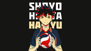 Shoyo Hinata, Volleyball, Pop Art, Haikyuu, Dark background, 4K wallpaper