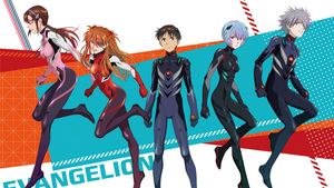 Neon Genesis Evangelion, Artwork, Rei Ayanami, Asuka Langley Soryu, Shinji Ikari, Kaworu Nagisa, 4K wallpaper