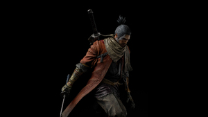 Wolf, Sekiro: Shadows Die Twice, Black background, AMOLED, 4K wallpaper