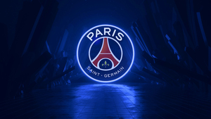 Paris Saint-Germain, Dark aesthetic, Neon logo, 4K wallpaper