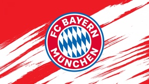 FC Bayern Munich, Football club, Logo, Red background, 4K wallpaper