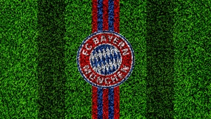 FC Bayern Munich, Green background, Green Grass, Logo, 4K wallpaper