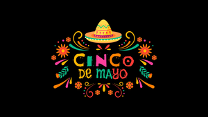 Mexican holiday, Cinco de Mayo, Colorful, AMOLED, Black background, 4K wallpaper