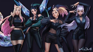 KDA, K-pop, League of Legends, Ahri, KDA Akali, Evelynn KDA, KaiSa, 4K wallpaper
