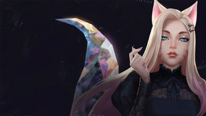 Ahri, KDA, League of Legends, Dark background, 4K wallpaper