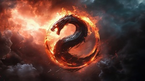 Mortal Kombat, AI art, Logo, Fire, 4K wallpaper