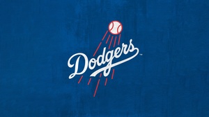 Los Angeles Dodgers, Baseball team, Major League Baseball (MLB), Blue background, 4K wallpaper