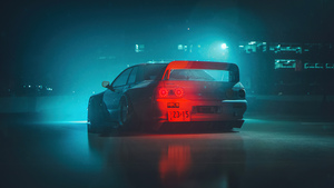 AI art, Neon, Cyberpunk, 4K wallpaper