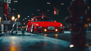 Mazda RX-7, JDM cars, Japanese, AI art, Red cars, 4K wallpaper
