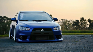 Mitsubishi Lancer Evolution, Classic cars, JDM cars, Japanese, Night, 4K wallpaper