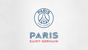 Paris Saint-Germain, Logo, White background, 4K wallpaper