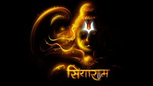 Anjaneya, Jai Shri Ram, Glowing, Bajrangbali, Hindu God, Black background, Lord Hanuman, 4K wallpaper