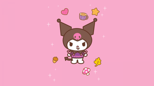 Sanrio, Kuromi, Pastel pink, Cute cartoon, 4K wallpaper