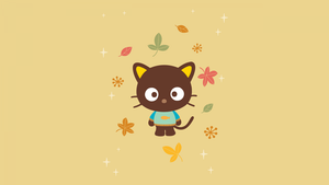 Sanrio, Chococat, Pastel yellow, Cute cartoon, 4K wallpaper