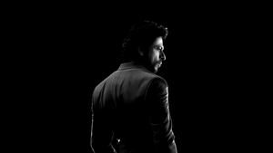 Shah Rukh Khan, Black background, AMOLED, Bollywood actor, 4K wallpaper
