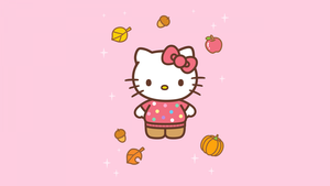 Sanrio, Hello Kitty background, Pastel pink, Cute cartoon, 4K wallpaper