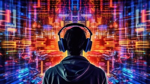 DJ, Surreal, Man, Digital Art, AI art, Vibrant, 4K wallpaper