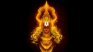 Lord Hanuman, Glowing, Bajrangbali, Hindu God, Anjaneya, Black background, AMOLED, 4K wallpaper