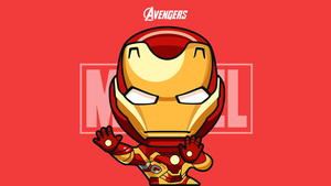 Iron Man, Chibi, Cartoon, Marvel Comics, Avengers, 4K wallpaper