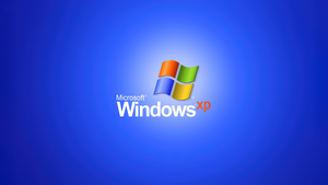 Windows XP, Logo, Blue background, 4K wallpaper