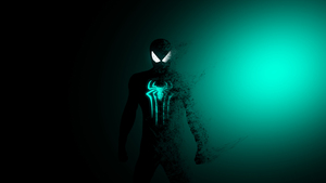 Spider-Man, Dark, Cyan, Marvel Superheroes, Spiderman, 4K wallpaper