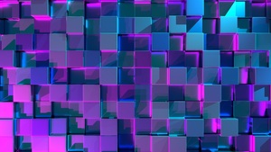 3D cubes, Geometric, Neon, 3D background, Abstract lines, 4K wallpaper