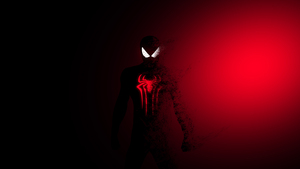 Spider-Man, Dark, Red, Minimalist, Spiderman, Dark red, 4K wallpaper