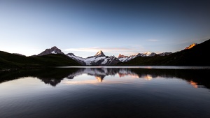 Sunrise, Morning, Bachalpsee, Lake, Reflections, Switzerland, 4K wallpaper