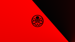 Hydra, Logo, Marvel Comics, Red background, Simple, 4K wallpaper