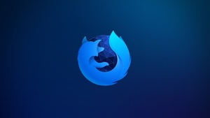 Firefox, Blue background, 4K wallpaper