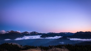 Sunset, Blue mountains, Washington, 4K wallpaper