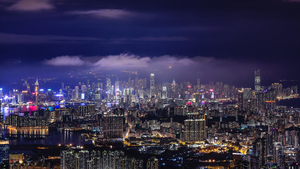 Cityscape, Hong Kong, Night, City lights, Skyline, 4K wallpaper