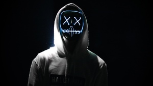 LED mask, Hoodie, Dope, Night, Anonymous, AMOLED, 4K wallpaper