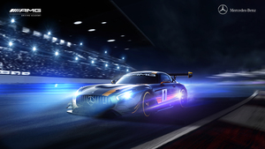 Mercedes-AMG GT R, Night, Race track, Mercedes-AMG, 4K wallpaper