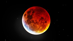 Blood Moon, Night, Dark background, 4K wallpaper
