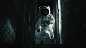 Astronaut, Exploration, Dark background, Space suit, Alone, 4K wallpaper