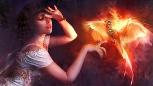 Phoenix, Girl, 4K wallpaper