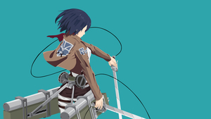 Mikasa Ackerman, Minimalist, Attack on Titan, 4K wallpaper
