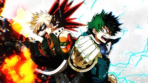 Katsuki Bakugo, Izuku Midoriya, My Hero Academia, 4K wallpaper