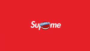 Cookies, Supreme, Red background, Simple, 4K wallpaper