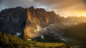 Valley, Mountains, Mountain, Nature, Tree, Sunset, 4K wallpaper