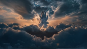 Artist, Artwork, Art, Digital Art, Hand, Clouds, Cloud, 4K wallpaper