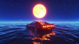 Drive, Ocean, Moon, Car, Sea, Artwork, Art, Digital Art, Ai, Artist, 4K wallpaper