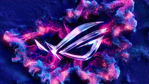 ASUS ROG, Particles, 3D background, Blue background, 4K wallpaper