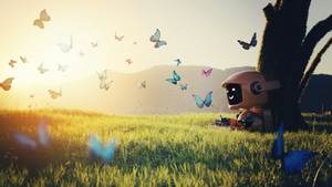 Robot, Summer, Grass, Artist, Artwork, Art, Digital Art, Ai, 4K wallpaper