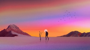 Alone, Desert, Dream, Artist, Artwork, Digital Art, 4K wallpaper