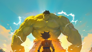 Goku, Hulk, Dragon Ball Super, Dragon Ball, Anime, Ai, Artwork, Digital Art, Artist, Deviantart, 4K wallpaper