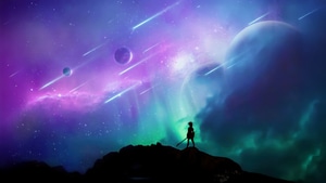 Artist, Artwork, Digital Art, Art, Nebula, Warrior, Stars, Artstation, 4K wallpaper