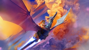 Dragon, Anime Girl, Clouds, Artist, Artwork, Art, Digital Art, Artstation, 4K wallpaper